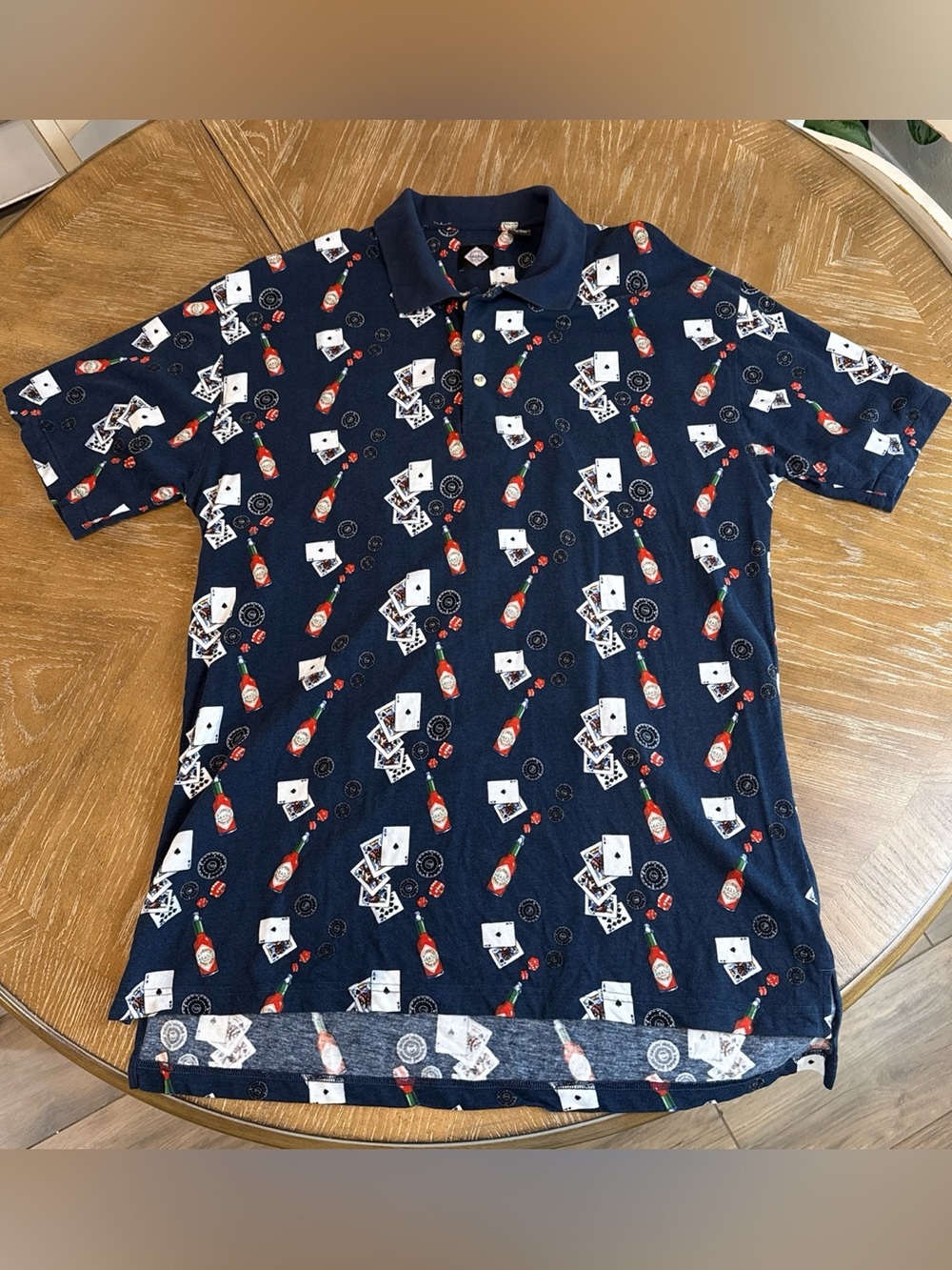 Tabasco Polo with Cards and hot sauce Bottles all over Print